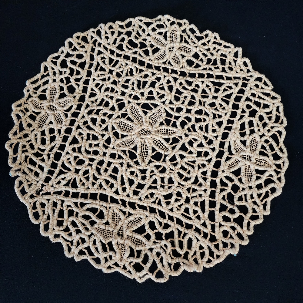 Vintage Tablecloth antique passementerie and needle art
